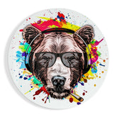 Musician Bear Glass Wall Art.